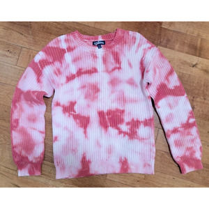 Freshman 1996 Girl's Size M (8/10) Pink Coral Tie Dye 100% Cotton Knit Sweater